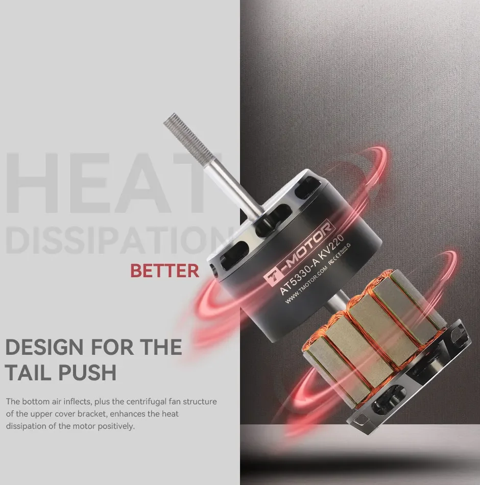 T-MOTOR AT5330A 25-30CC VTOL Fixed Wing Aircraft Shaft Motor KV220 Brushless Motor for VTOL UAV fixed wing larger airplanes