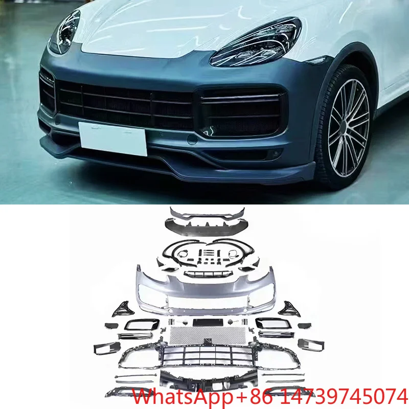 2011-2014 958.1 Turbo Style Body Kit New 9YA Front Bumper Lip With Fog Light Cut-Out PartsOld To New Facelift Body Kit
