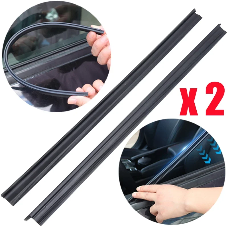 2pcs Auto Side Window Wiper Water Removal Mist Multifunctional Silent Car Window Glass Wiper Rubber Strip Universal Wiper Blades