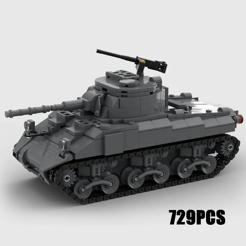 

Moc Building Bricks Military Model Heavy M4 Sherman Tank Technology Modular Blocks Gifts Toys For Children DIY Sets Assembly