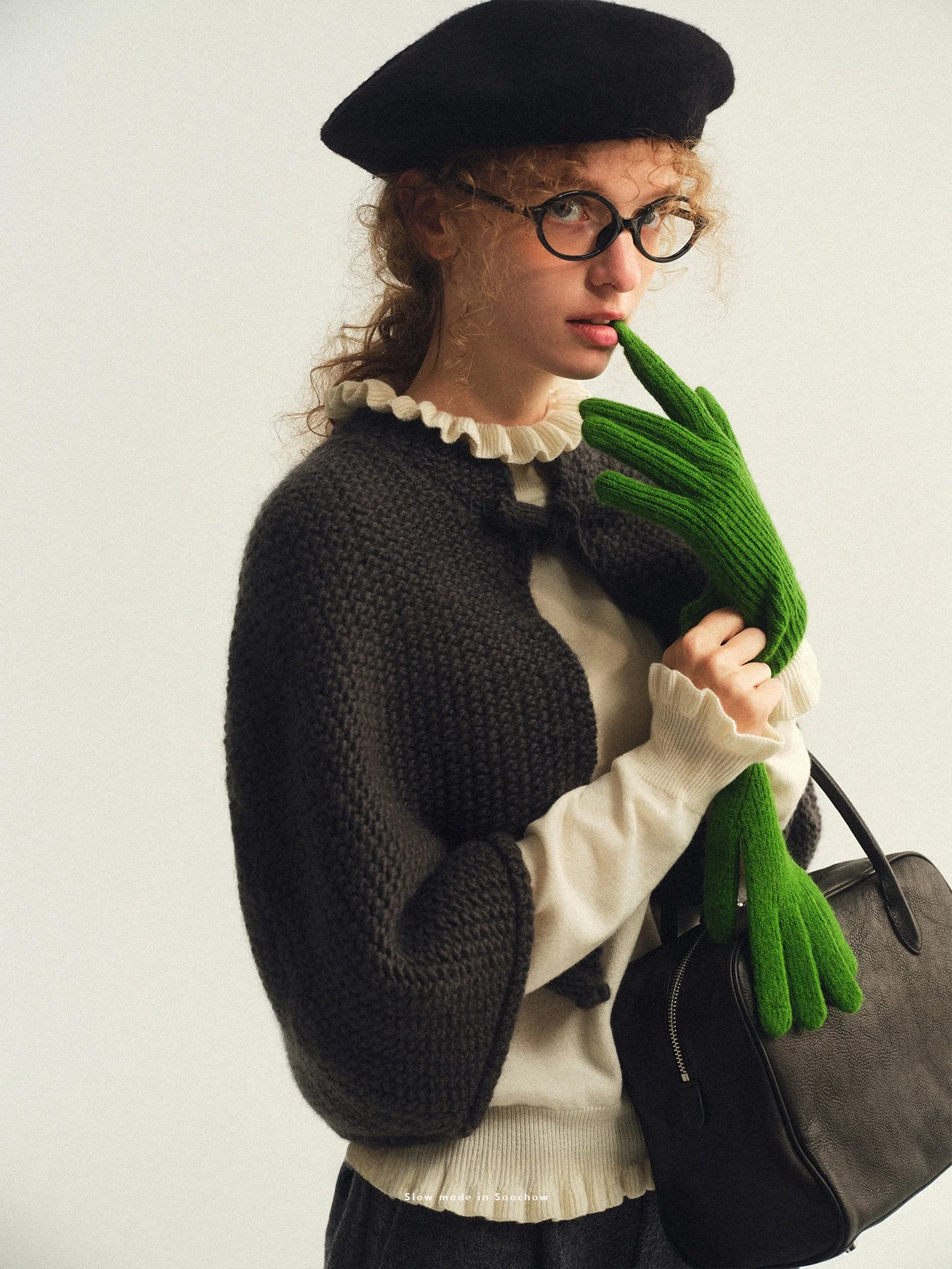 

Вязаный шерстяной кардиган ручной работы в винтажном стиле для женщин, 100% шерсть, осенняя мода