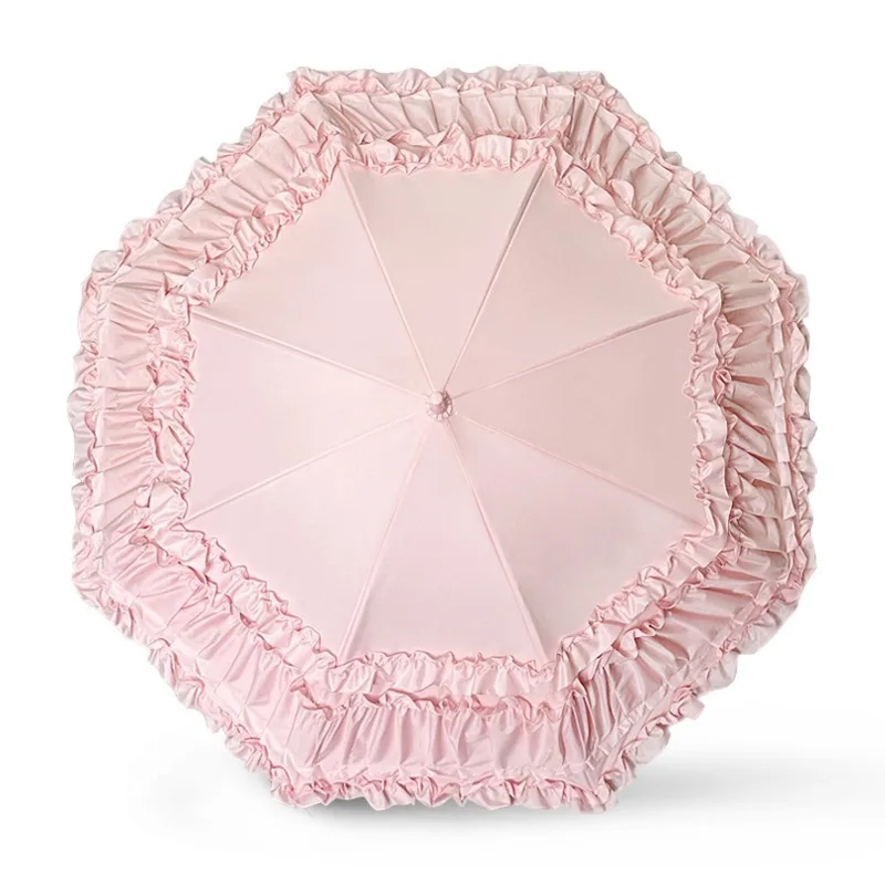 Birdcage Arched Lolita Parasol Umbrella, UPF50 Sun‑Protection Small Ocean‑Style Sun Umbrella