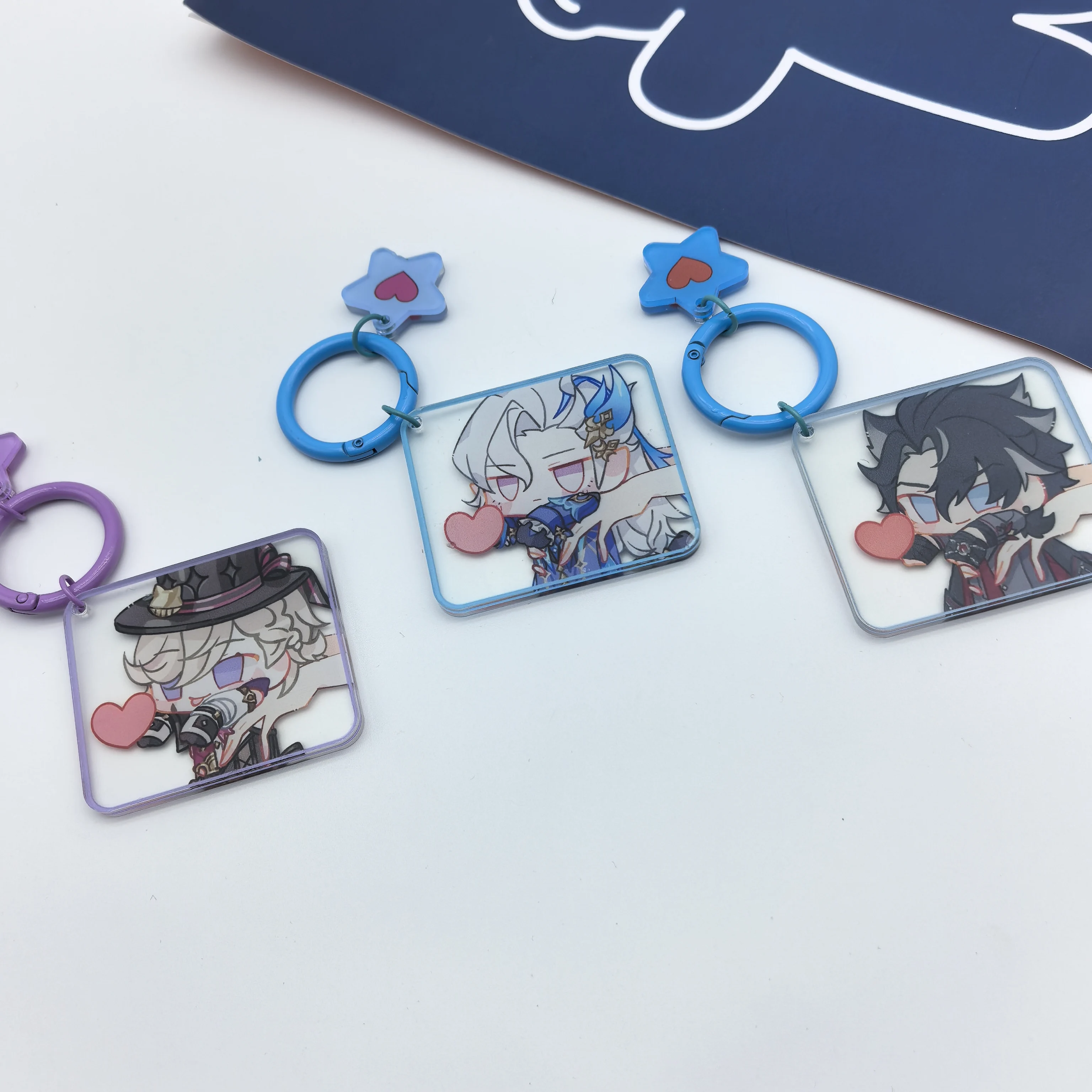 1Pcs Anime Game Genshin Scaramouche Nahida Xiao Cute Stars Key Chain Women\'s knapsack Pendant Decoration Acrylic Keyrings Gifts