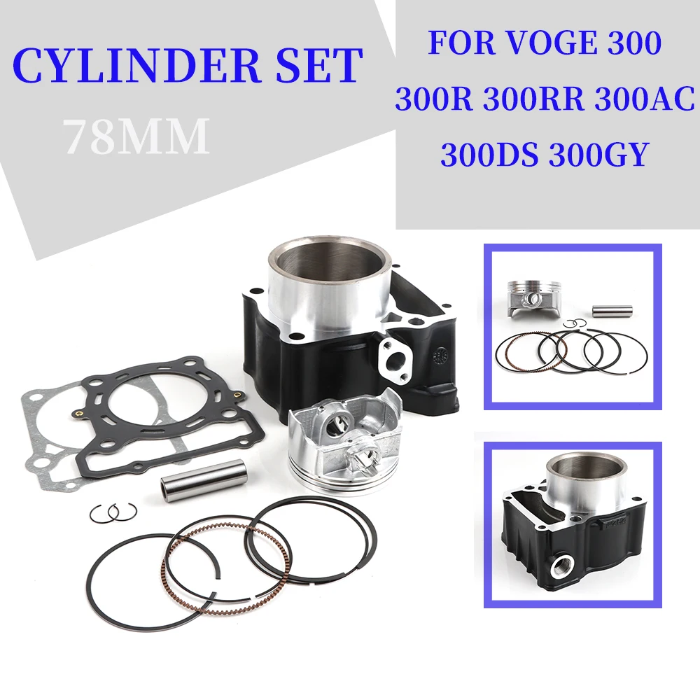 Motorcycle Cylinder Block Piston Kit 78mm Head Base Gasket Kit For LONCIN CR6 LX300-6A VOGE 300R/RR 300GY 300AC/DS voge Engine