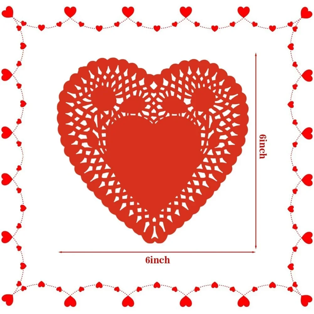 Paper Doilies Featuring Heart Cutouts 10pcs For Wedding For Table Settings Party Decoration Craft Work And Event Planning