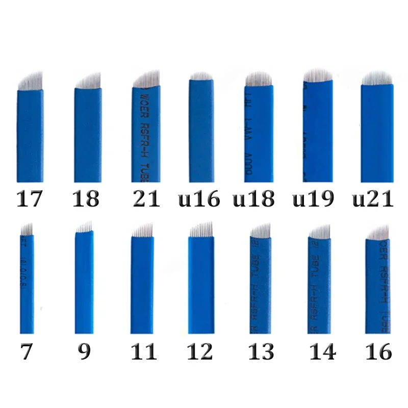 

Тату-иглы для бровей, микроблейд, иглы для микроблейдинга, татуажа, ручные лезвия для бровей, 50 шт.