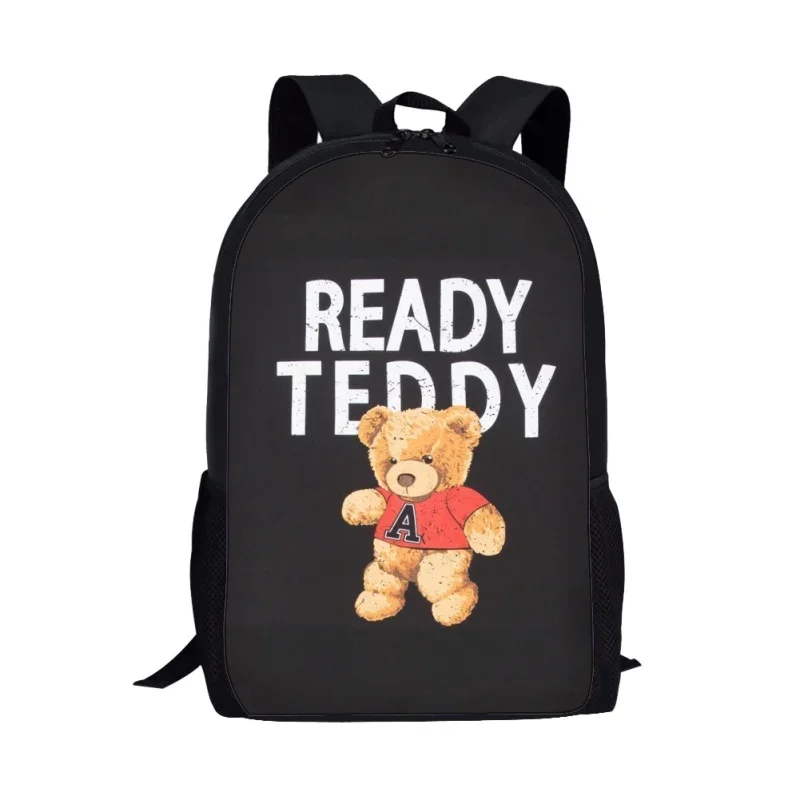 Cute Mini Bear Printing Backpack para crianças, Bookbag para mulheres e homens, Casual Shoulder Backpack, Student School Bag, Teenager Storage