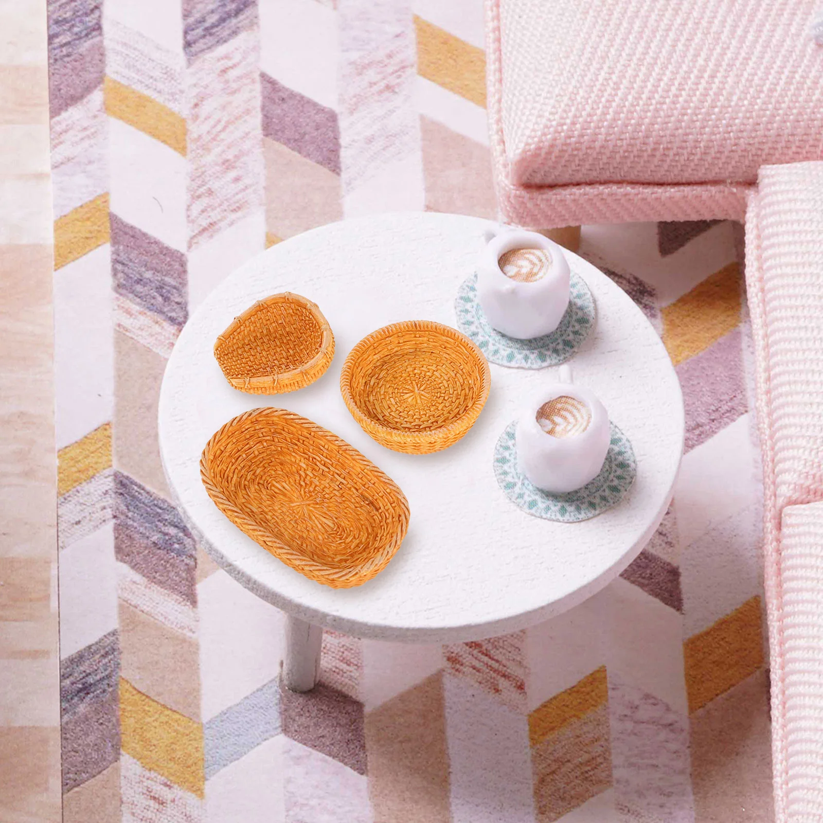 

9Pcs Miniature Picnic Baskets Creative Woven Shopping Basket Set for Dollhouse Micro Landscape Accessories Dollhouse Accessories