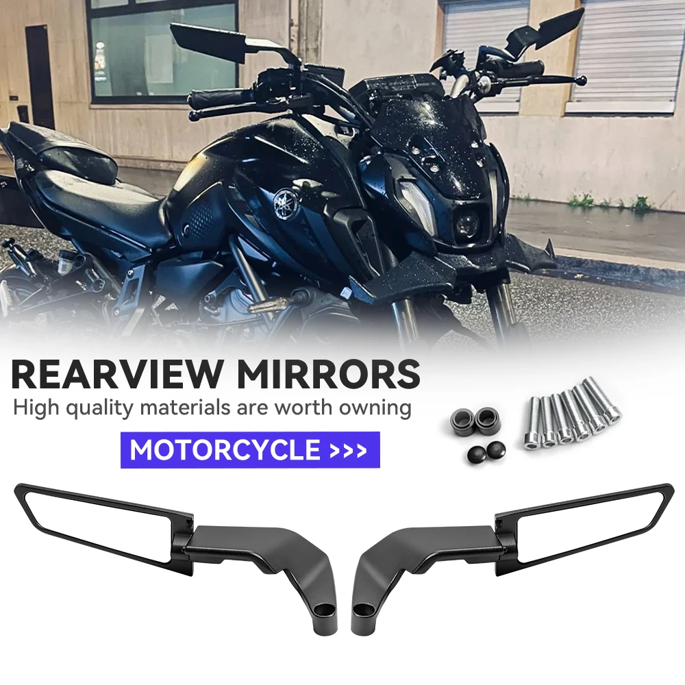 For YAMAHA MT 03 07 09 R1R3R7 XMAX KTM BMW Motorcycle Accessories Mirrors Stealth Winglets Mirror To Rotate Adjustable Mirrors ﻿