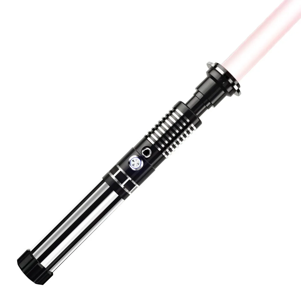 

RGB metal lightsaber, dueling type, gently wielded, laser sword, lightsaber, 16 color variations, 8 sound effects, flashing toy