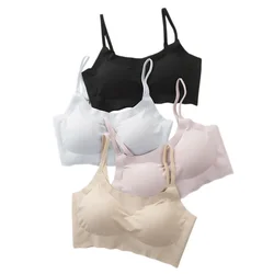 Non-wire Seamless Bras For Women Underwear Sports Ice Silk Wave Hem Comfort Bralette Sexy Lingerie Invisible T-Shirt Bra S-XXL