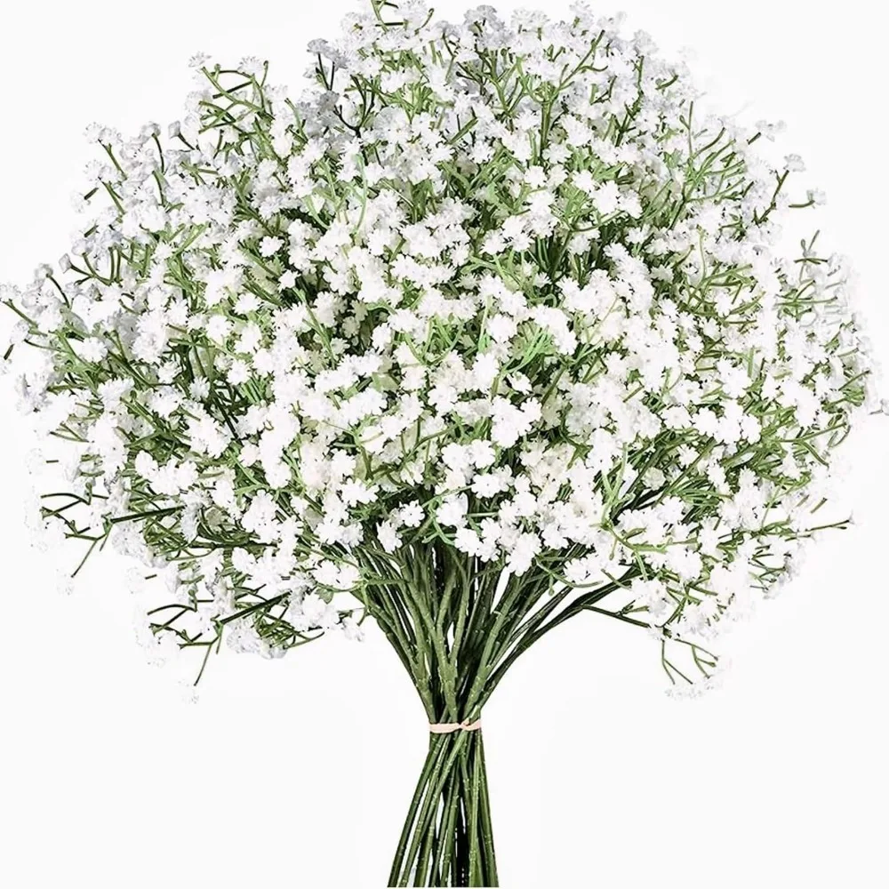 White 60cm Babies Breath Artificial Flowers Plastic Gypsophila DIY Floral Bouquets For Handmade Wedding Party Home Decoration