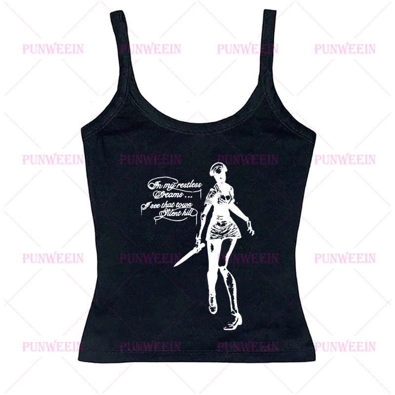 Harajuku Graphic dark Punk Women Short Sleeve Slim crop top Vintage Graphic Baby Tee Sexy vest Streetwear Emo Girl 2000s Y2k top