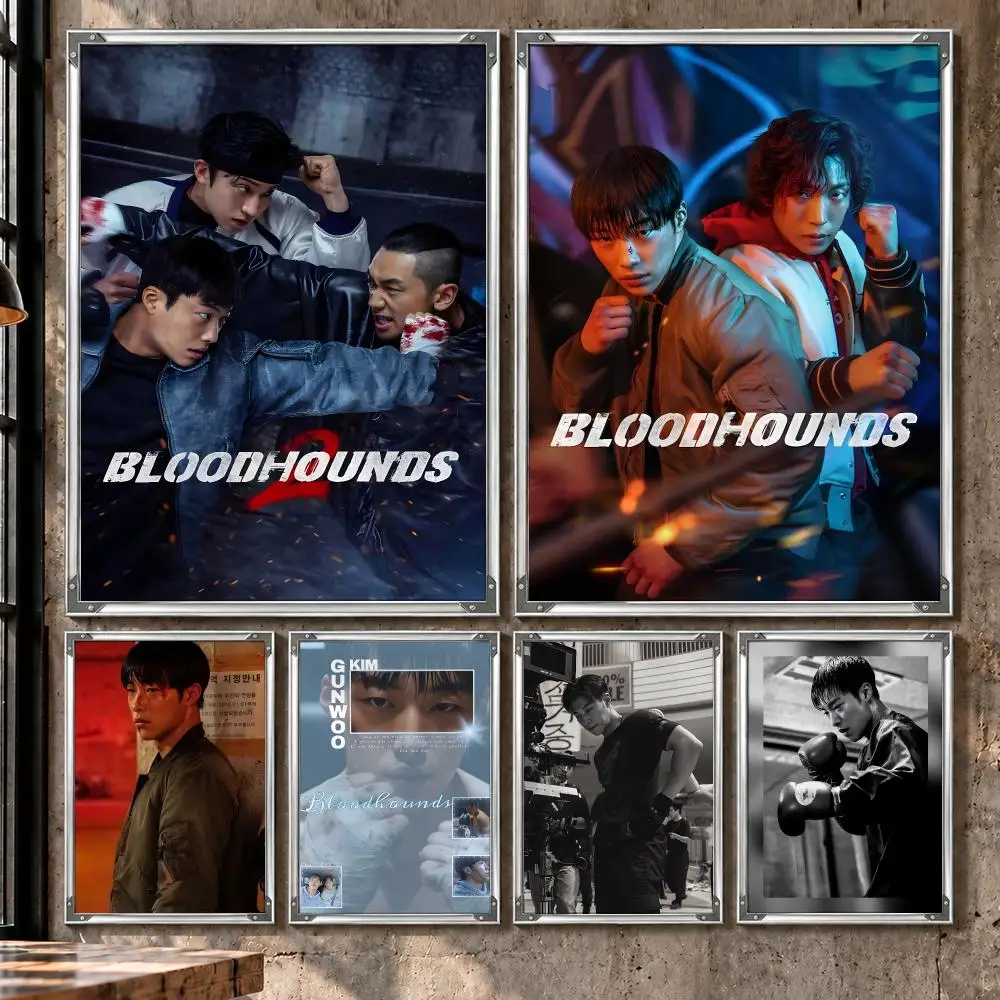 Series Bloodhounds Korean Crime Action Poster HD Self-Stick Wall Decor Bedroom Dorm Office Gaming Garage Bathroom Gift