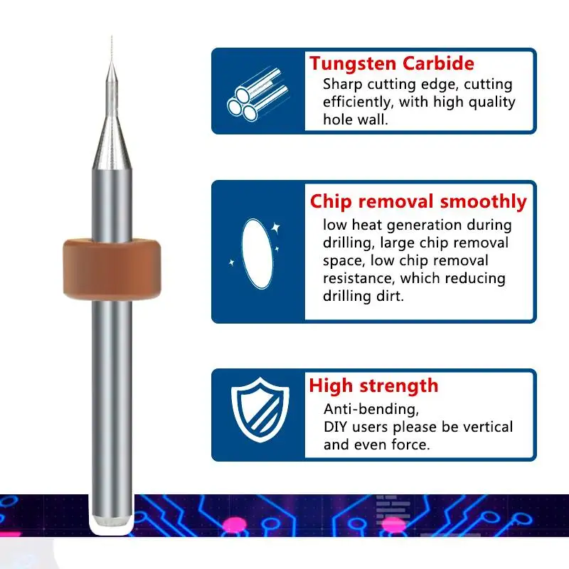10 sztuk/zestaw 0.1mm-3.175mm wysokiej jakości stopu twardego nadruk PCB płytka z węglika mini wiertła 0.1mm 1.2mm dla SMT CNC