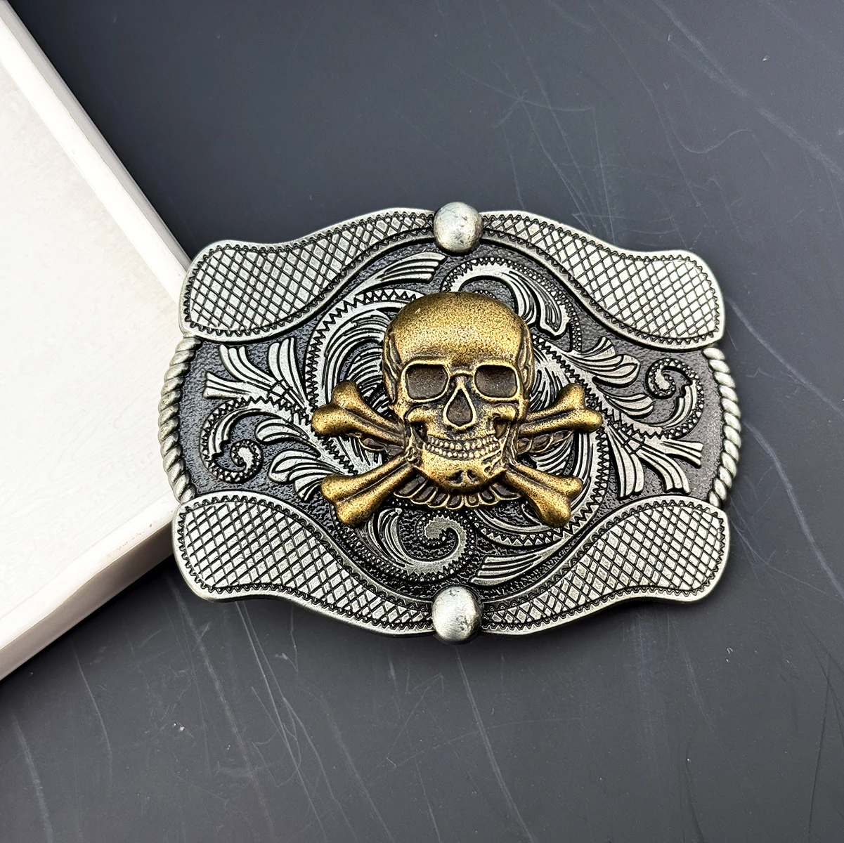 1 Piece of Vintage Exquisite Dark Skull Smooth Buckle Western Cowboy Belt DIY Plate Buckle Accessories
