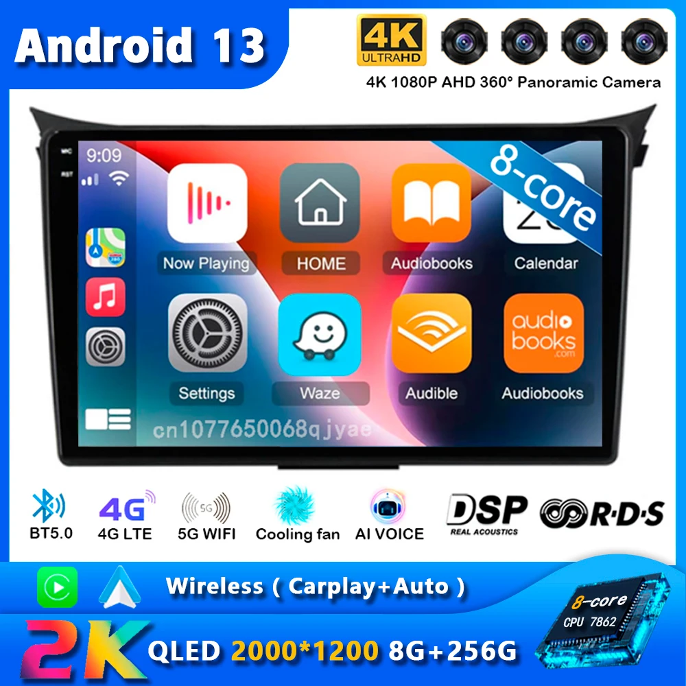 

Автомобильный радиоприемник Carplay, Android 13, для Hyundai I30 Elantra GT 2012 2013 2014-2017, GPS-навигация, мультимедийный плеер, стерео, Wi-Fi + 4G BT