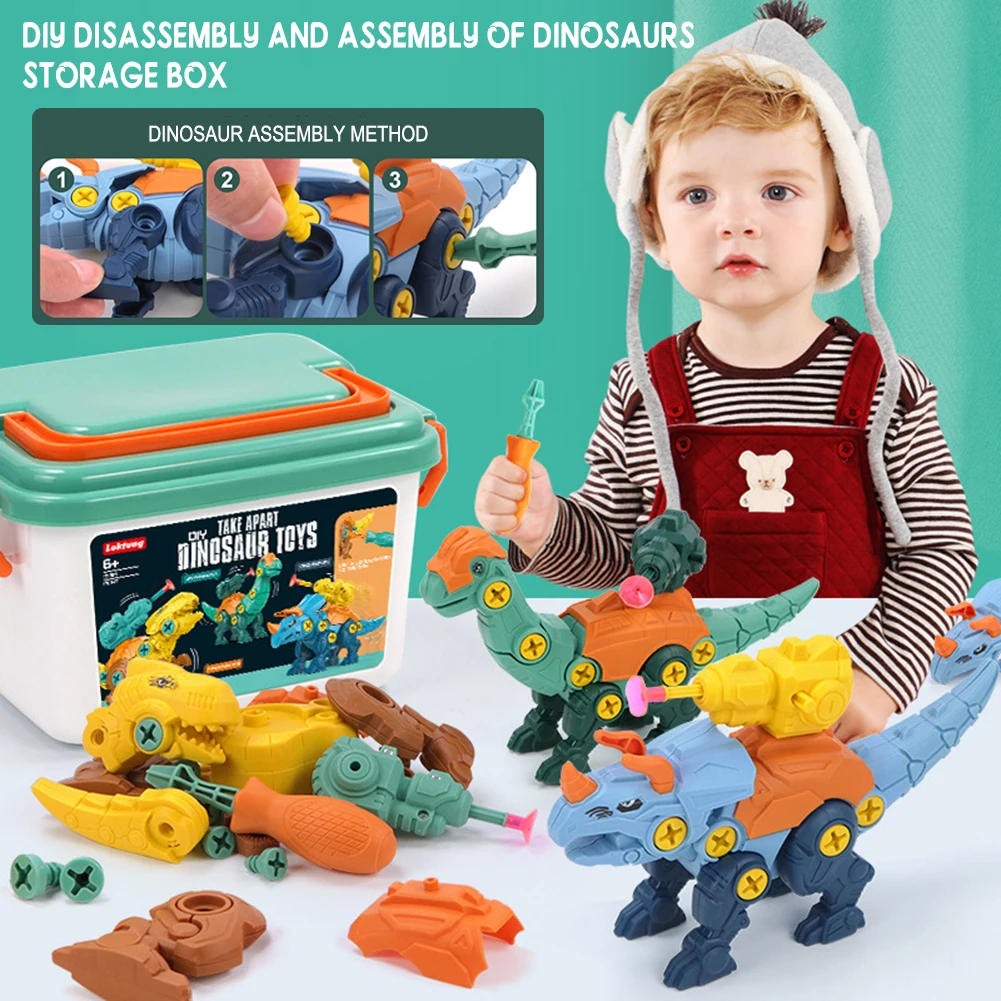 

Disassemble Dinosaur Toy With Storage Box Educational Logic Exercise Toys Gift For Birthday Christmas