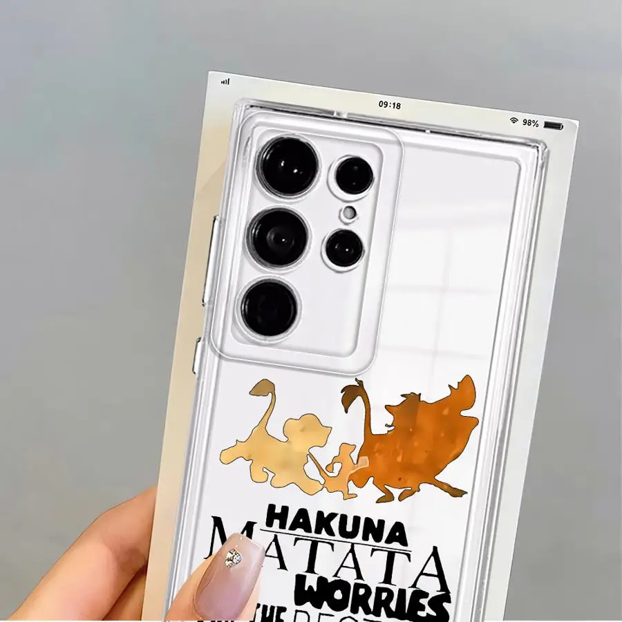 Disney Re Leone Custodia Cool per Samsung Galaxy Note 20 Ultra 10 S24 S25 Edge S20 Plus S22 FE S23 Ultra S21 Cover Trasparente