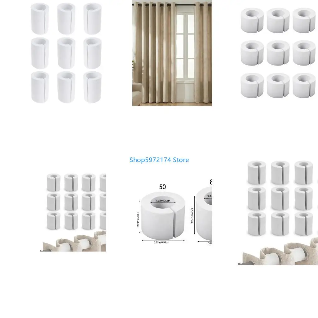 Y3NB Curtain Spacers Drapery SpacersSnap On Feature for Easy Install Curtain Accessory