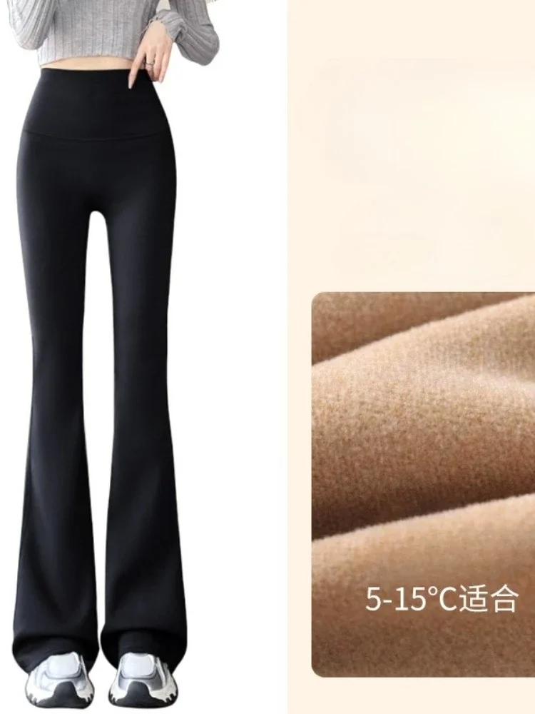 Winter Thermal Leggings Women Warm Sexy Flare Pants Female Elastic High Waist Slim Thicken Tight Pants Fashin Women's Clothing