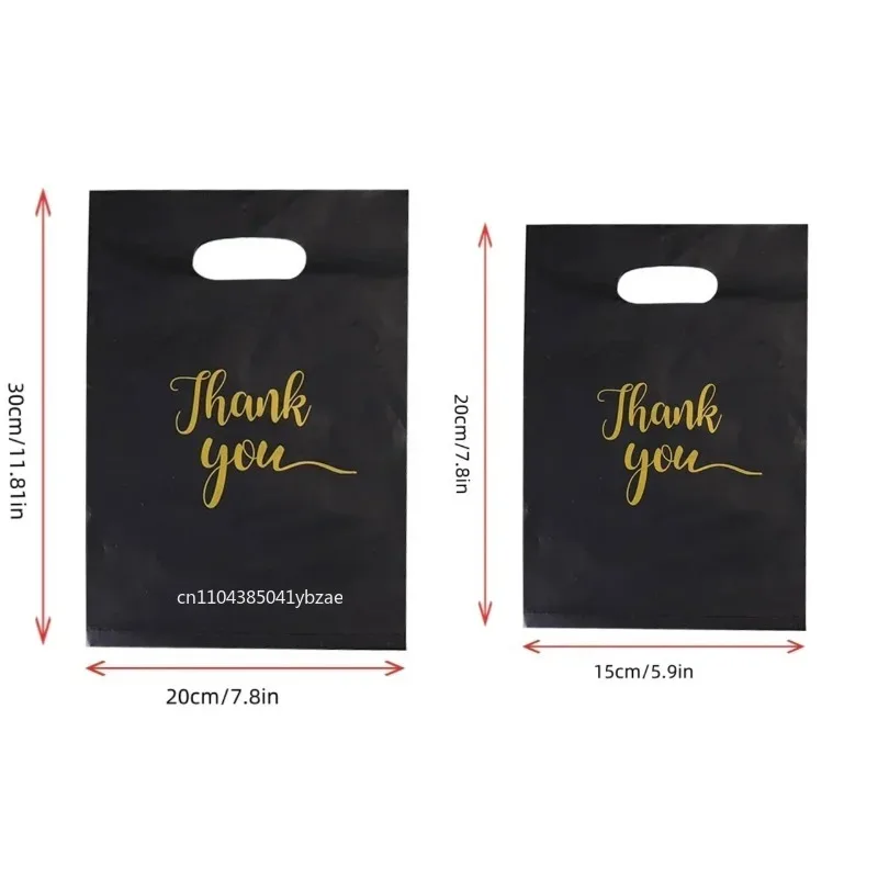 Sacs de remerciement en plastique réutilisables Extra épais, cadeaux parfaits, sacs de fête pour Shopping au détail, robustes et durables, utilisation longue durée, 1 à 100 pièces