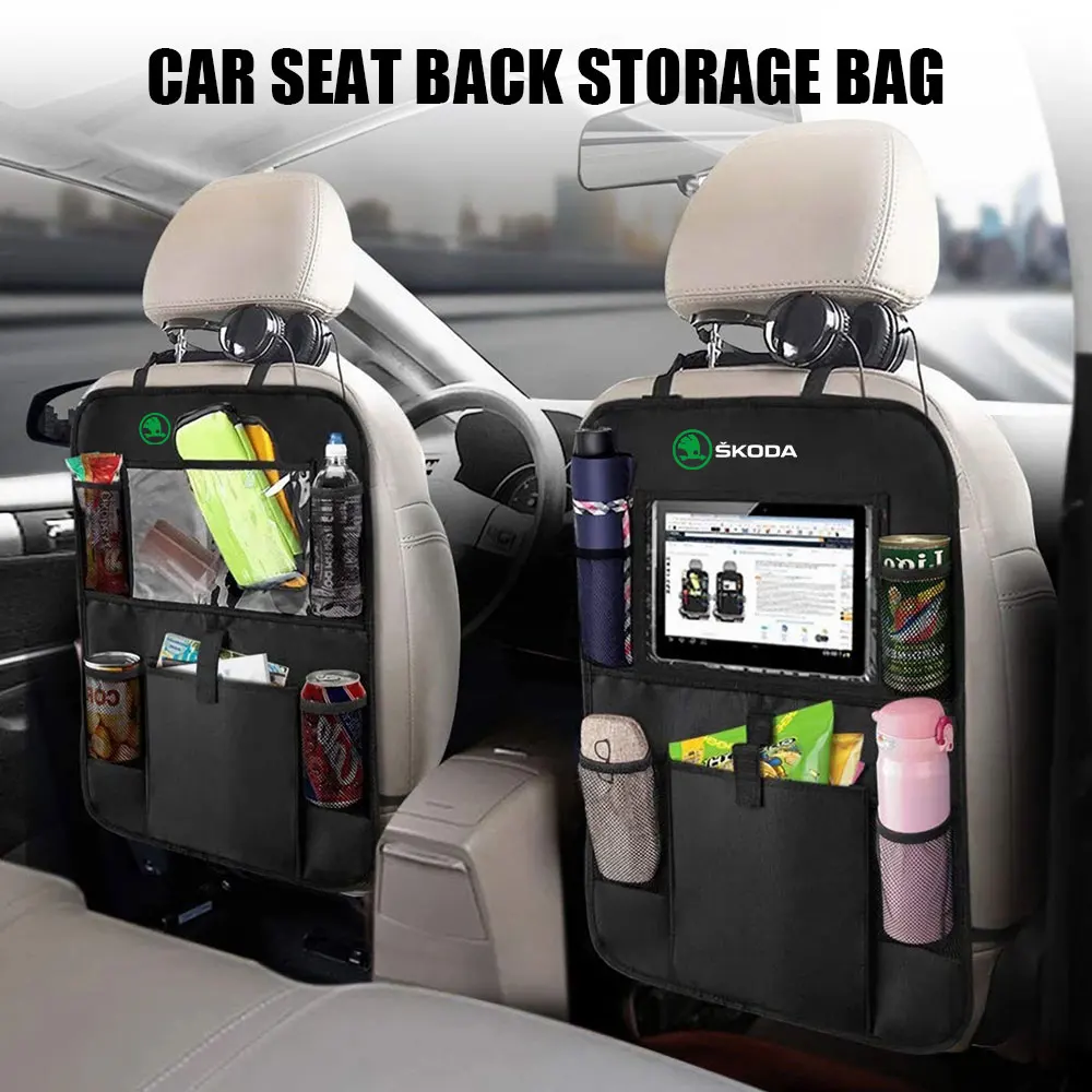 Car Seat Back Storage Bag Multi-Pocket Backseat Stowing Organizer Auto Accessories For Skoda Octavia Fabia Rapid Superb S VII