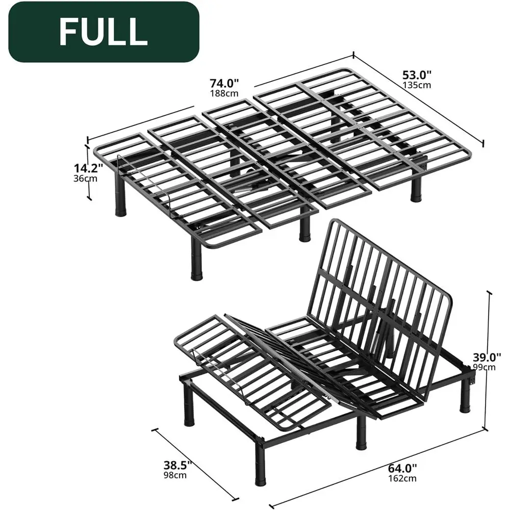 إطار سرير لاسلكي قابل للتعديل عن بعد مع انعدام الجاذبية، إمالة الرأس/القدم، مضاد للشخير، إعدادات الذاكرة، محرك هادئ، ضبط الارتفاع