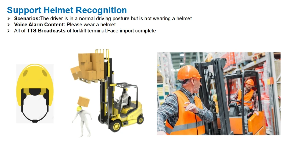 AI Forklift 4G GPS WIFI AI Dashcam يدعم حالة السائق والكشف عن المشاة #3