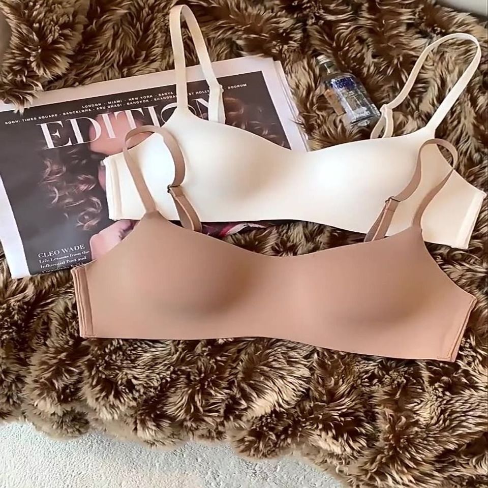  2024 Polyester Wireless Underwear Comfort Soft Push Up Underwear Lingerie Thin Seamless Women'S Bra Female 