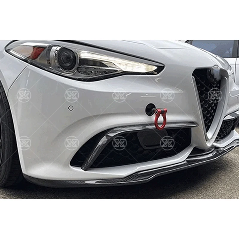

Carbon Fiber Front Bumper Splitter Fins Canards Winglets For Alfa Romeo Giulia Front Fog Light Lamp Cover Body Kit