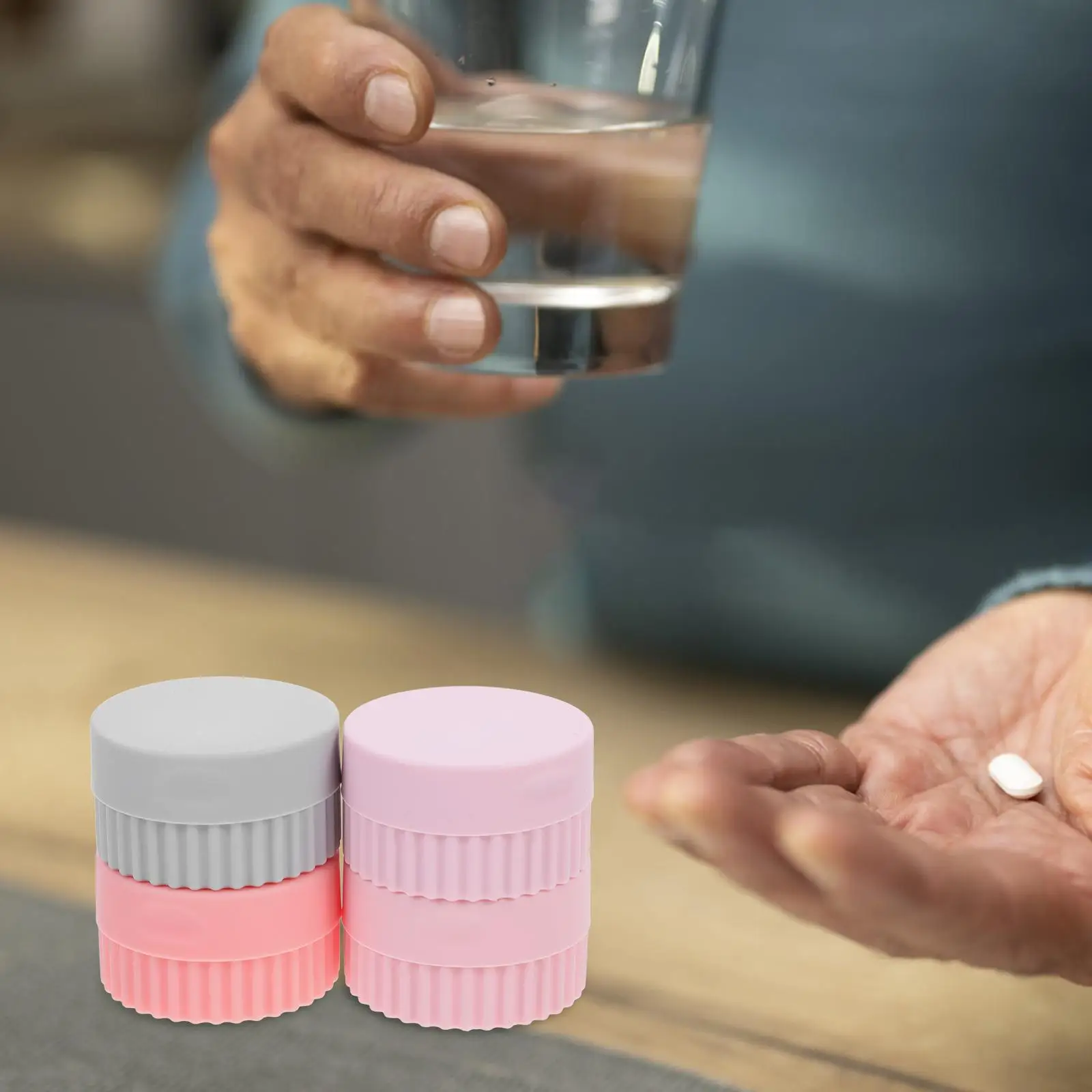

4 Pcs Silicone ganizer Gel Bottle Leak Supplement ganizer Proof Travel Medicine Case Portable Vitamin Storage Container