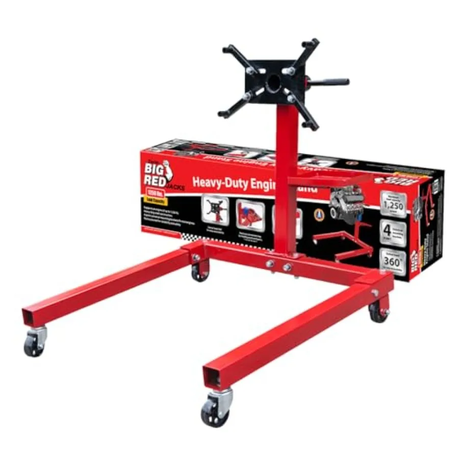 

T25671-1 Engine Stand 5/8 Ton 1 250 lbs Capacity Rotating Motor Stand with 360 Degree Adjustable Head Extra Tool Storage Tray 4