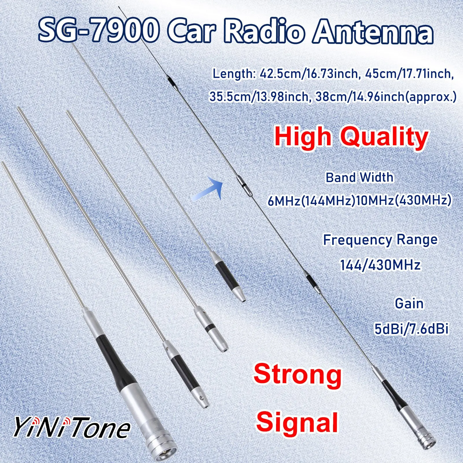 

Car Radio SG-7900 U/V Dualband Antenna Walkie Talkie 144/430Mhz High Gain high quality Strong Signal Base Mobile Antenna