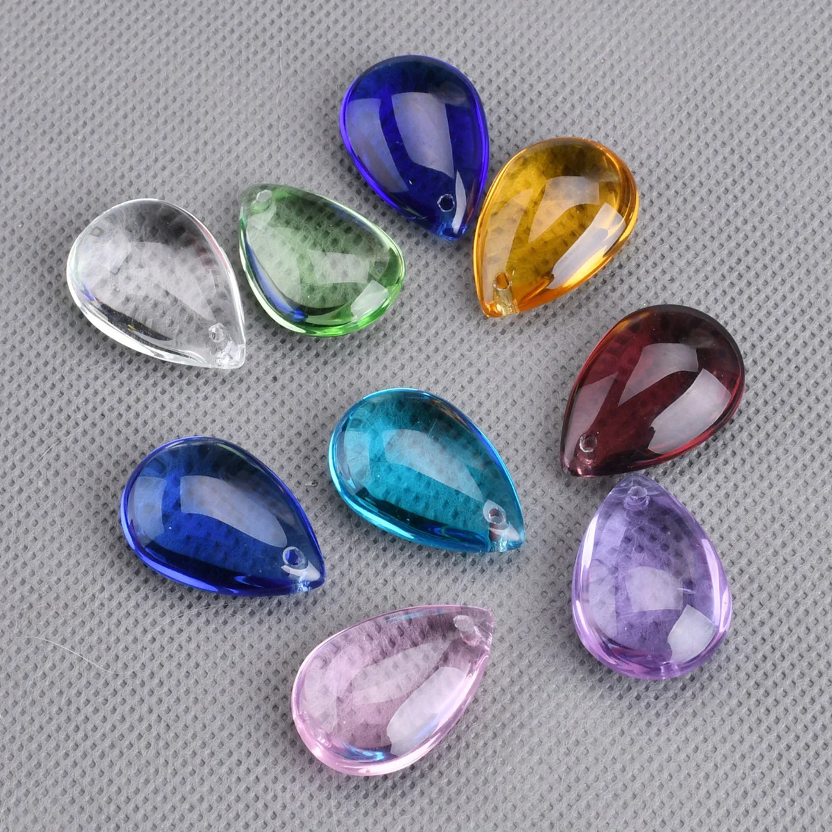 5pcs Teardrop Shape 27x19mm Crystal Glass Loose Pendant Beads For Jewelry Making DIY Curtain Findings