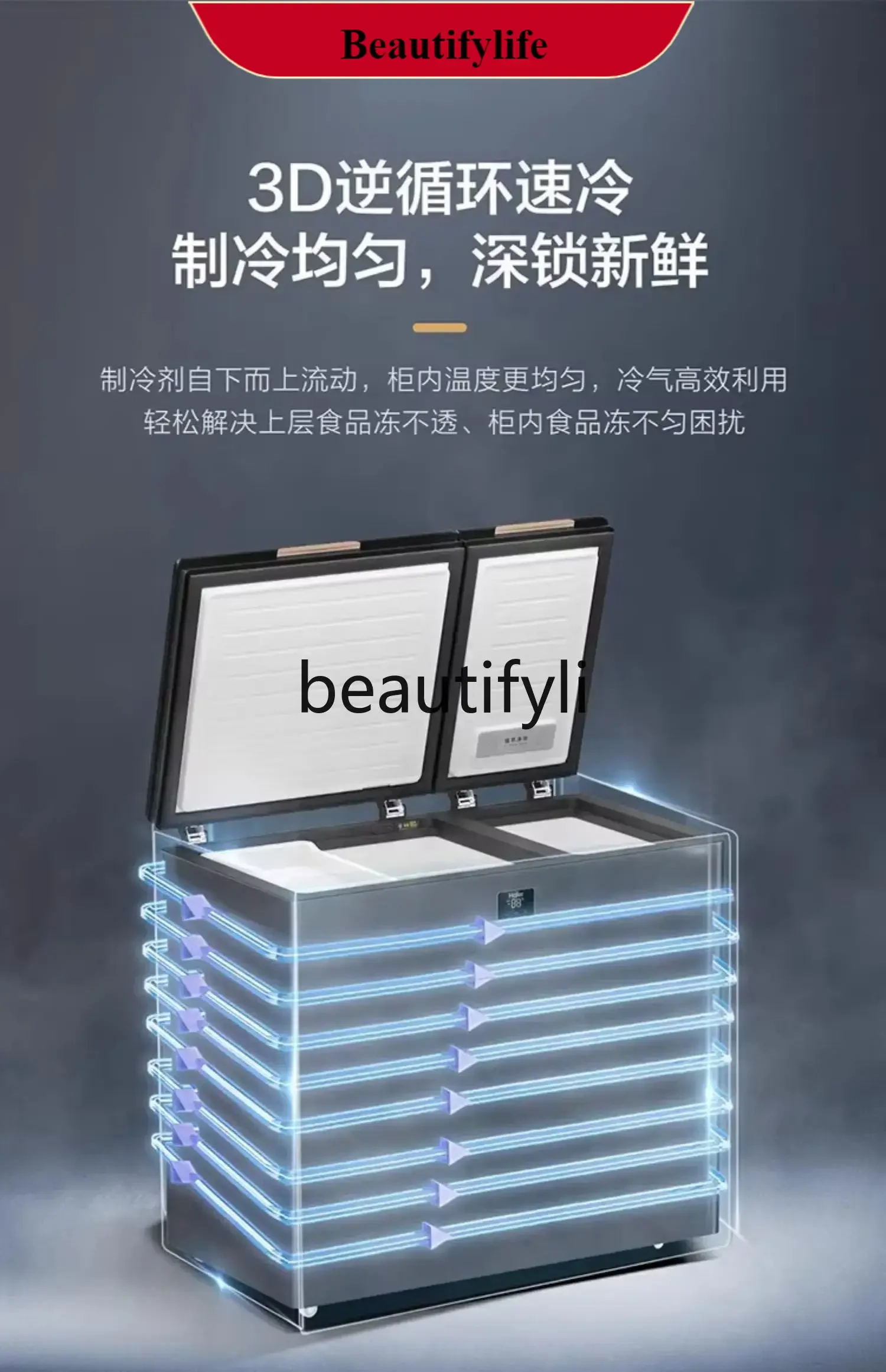 E132 غرفة مزدوجة بدرجة حرارة مزدوجة منزلية 212/215/291 لتر مبرد ومجمد باب مزدوج مزدوج أفقي مجاني