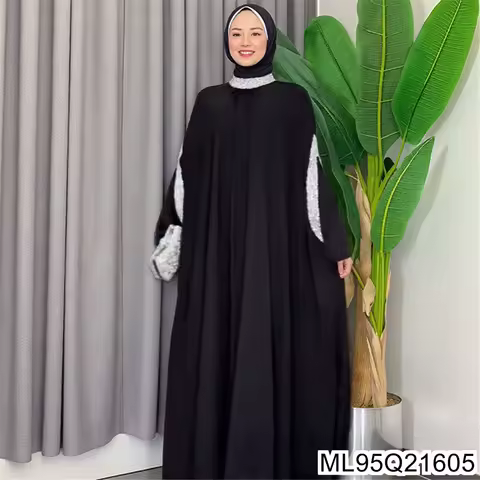 European and American Women's Clothing, Middle Eastern Muslim Chiffon Sequin Evening Dress, African Plus-size Dress 0022ML95Q216