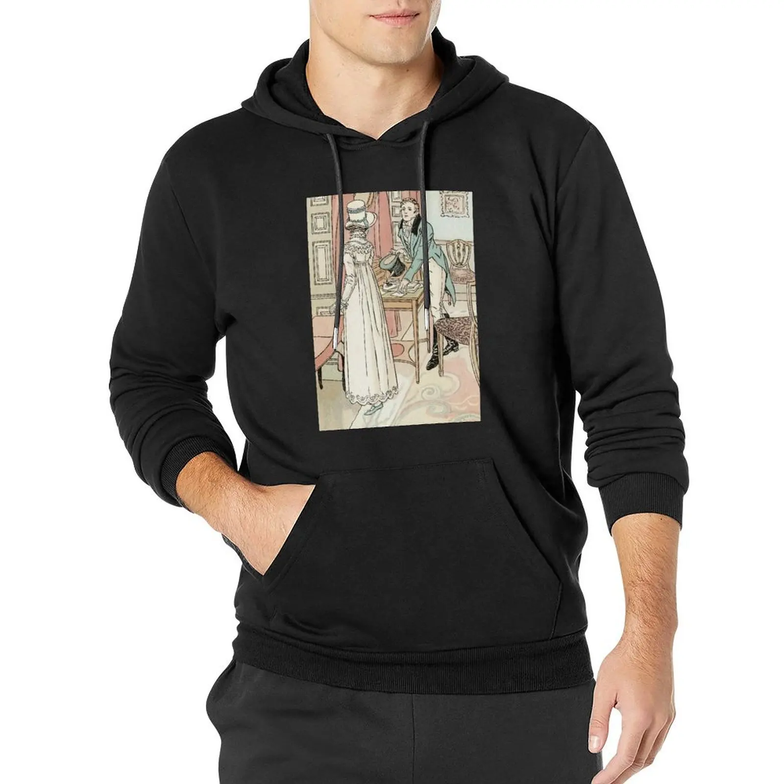 Charles Edmund Brock - Jane Austen His Question Pullover Hoodie mens clothing anime clothing pullover hoodies