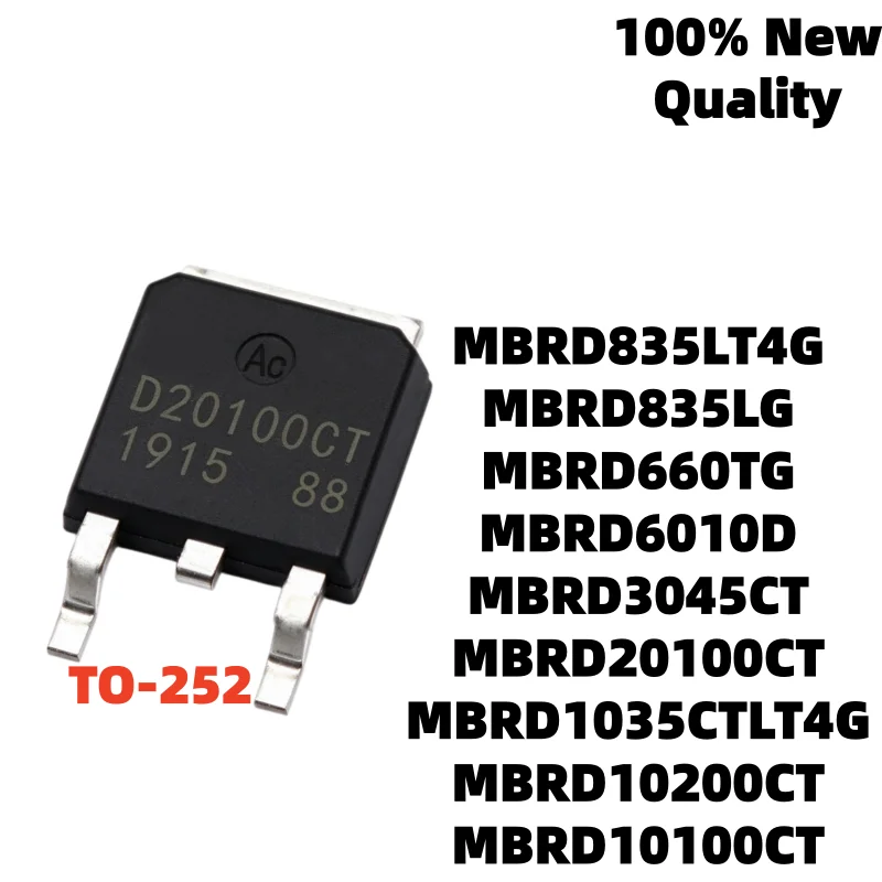 10-50Uds/ MBRD3045CT MBRD835LG MBRD835LT4G MBRD10100CT MBRD6010D MOSFET TO-252 MBRD1035CTLT4G MBRD10200CT MBRD20100CT MBRD660TG