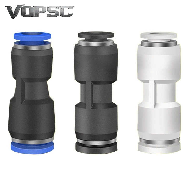 1 PC PG Air Pneumatic Fitting 4/6/8/10/12/14/16mm OD Hose Tube Push Into Straight Gas Fittings Plastic Quick Connectors
