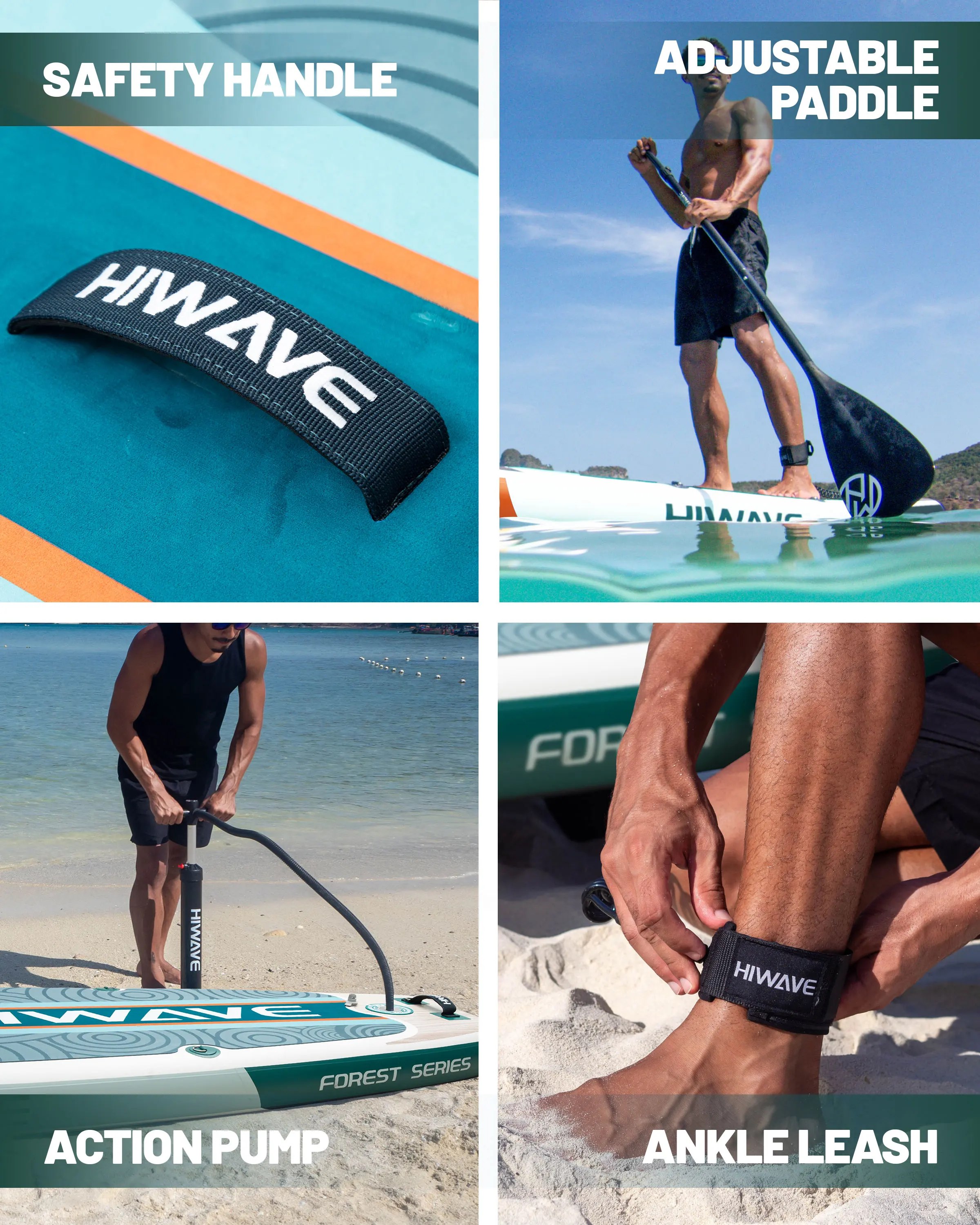 Hiwave Adult Stand Up extra breites aufblasbares Sub Surf Paddle Board 11 \'* 34 \'\'* 6\'\' Sup Board Kajak Angeln Schwimmen Outdoor-Spiel