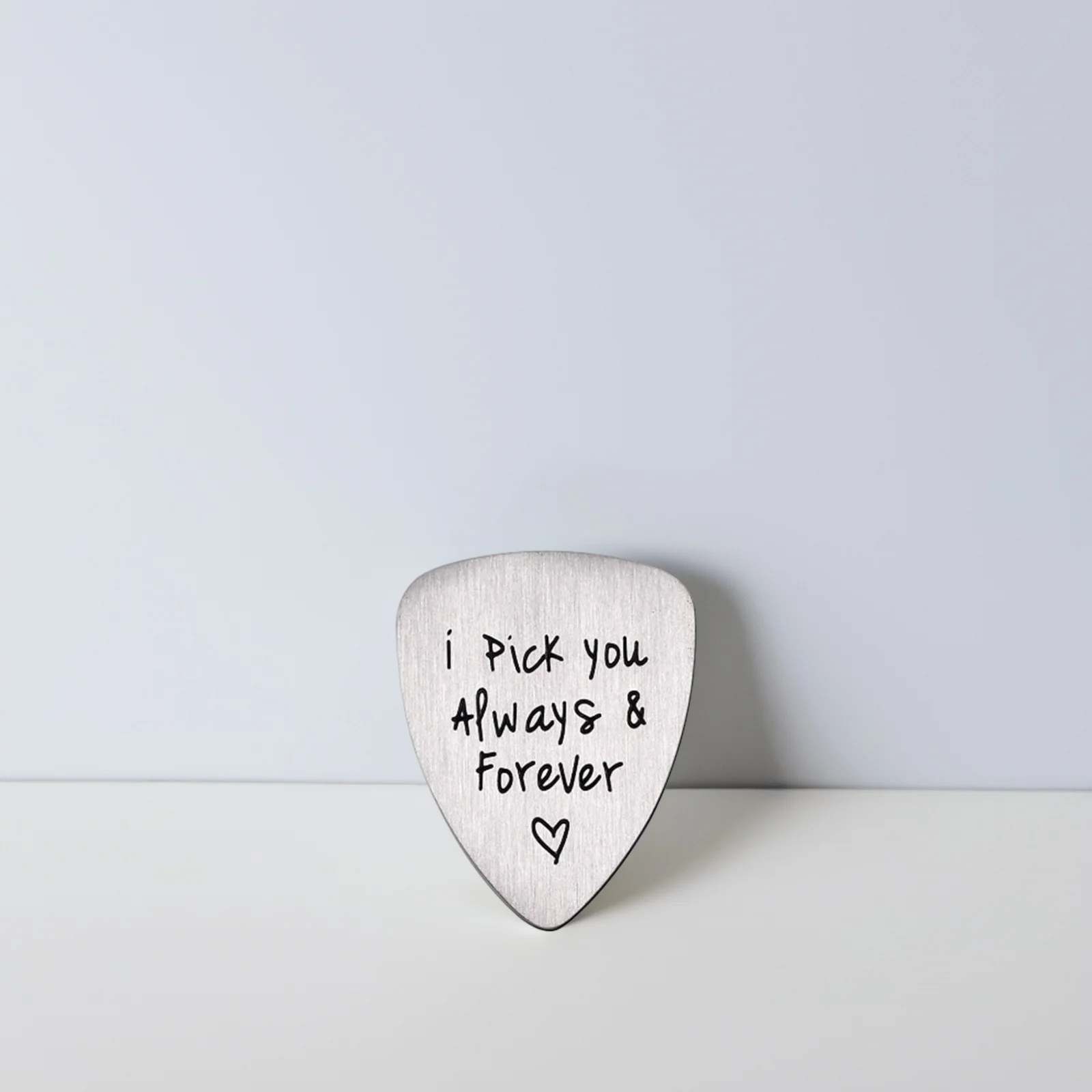 

Titanium Steel Guitar Pick Letter Carved I Pick You Always Forever Comfortable Durable Musical Instrument Accessory