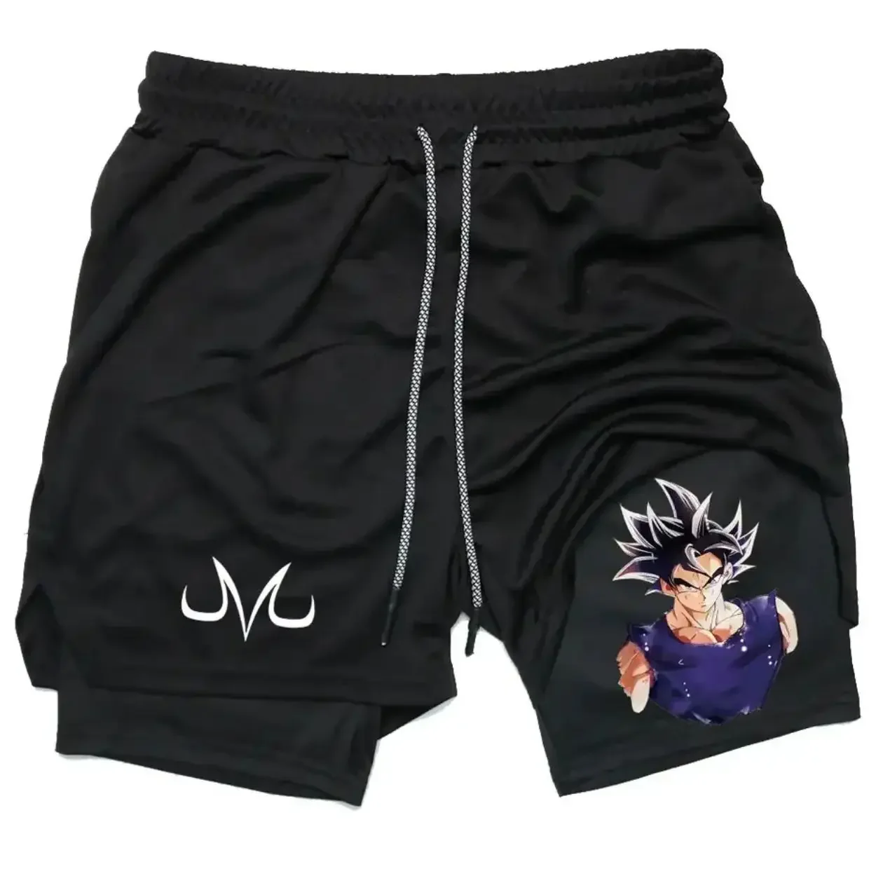 ドラゴンボール 2026 新作 ホットブラックショーツ 超サイヤ人悟空 インナープリント ホワイトMロゴ ブルーオレンジ バトルダメージ JVCテキスト