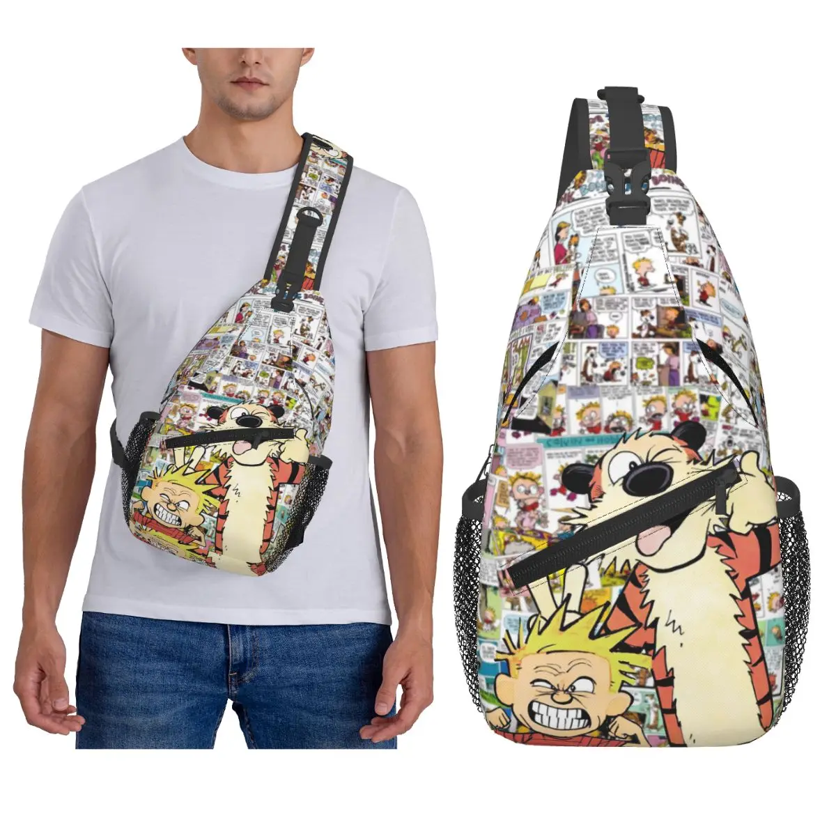 

Calvin Hobbes классическая нагрудная сумка мужской рюкзак через плечо нагрудная сумка дорожный походный рюкзак сумка на плечо