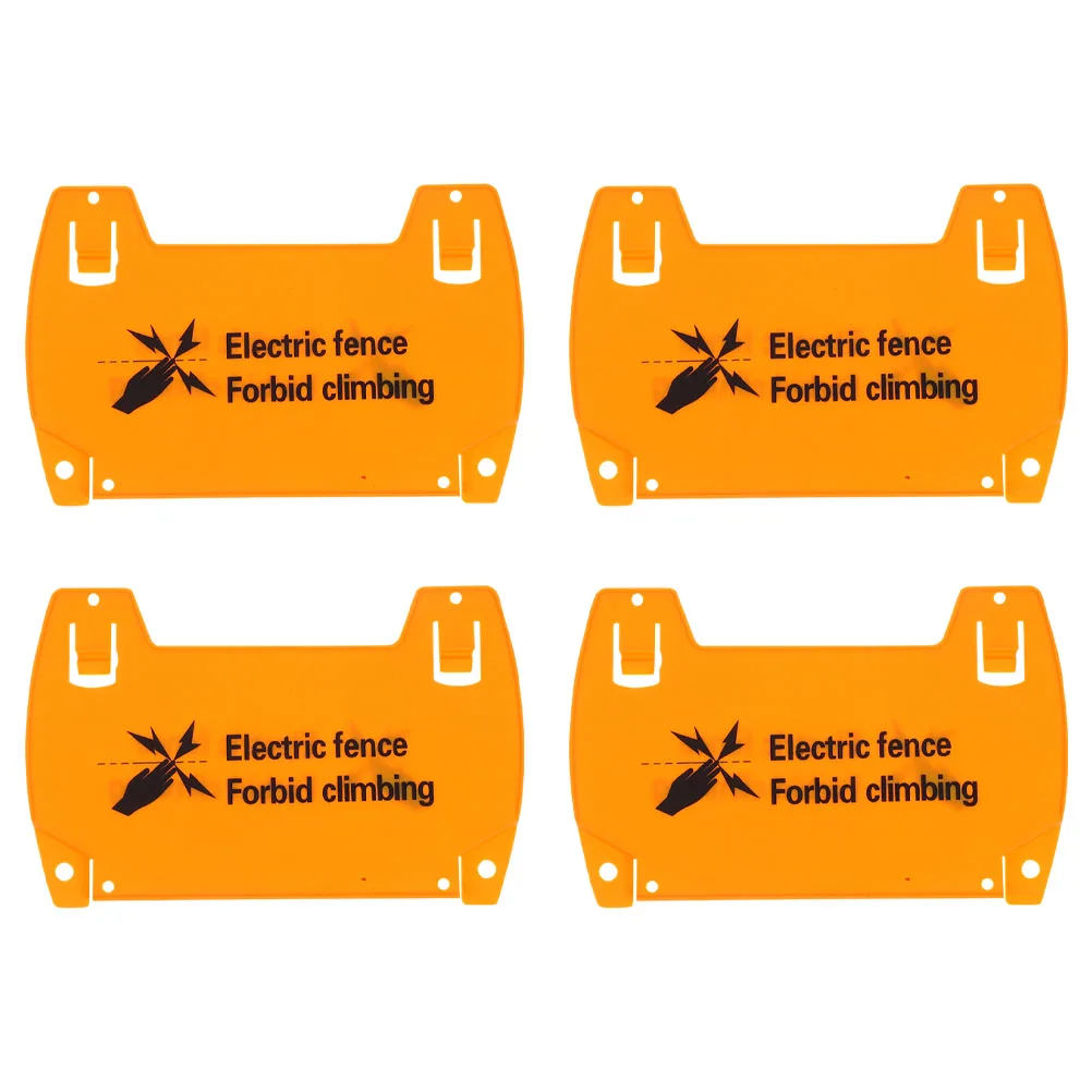 

4 Pcs Warning Sign Electric Fence Alert Security Signs The Plastic Notice Safety Signage