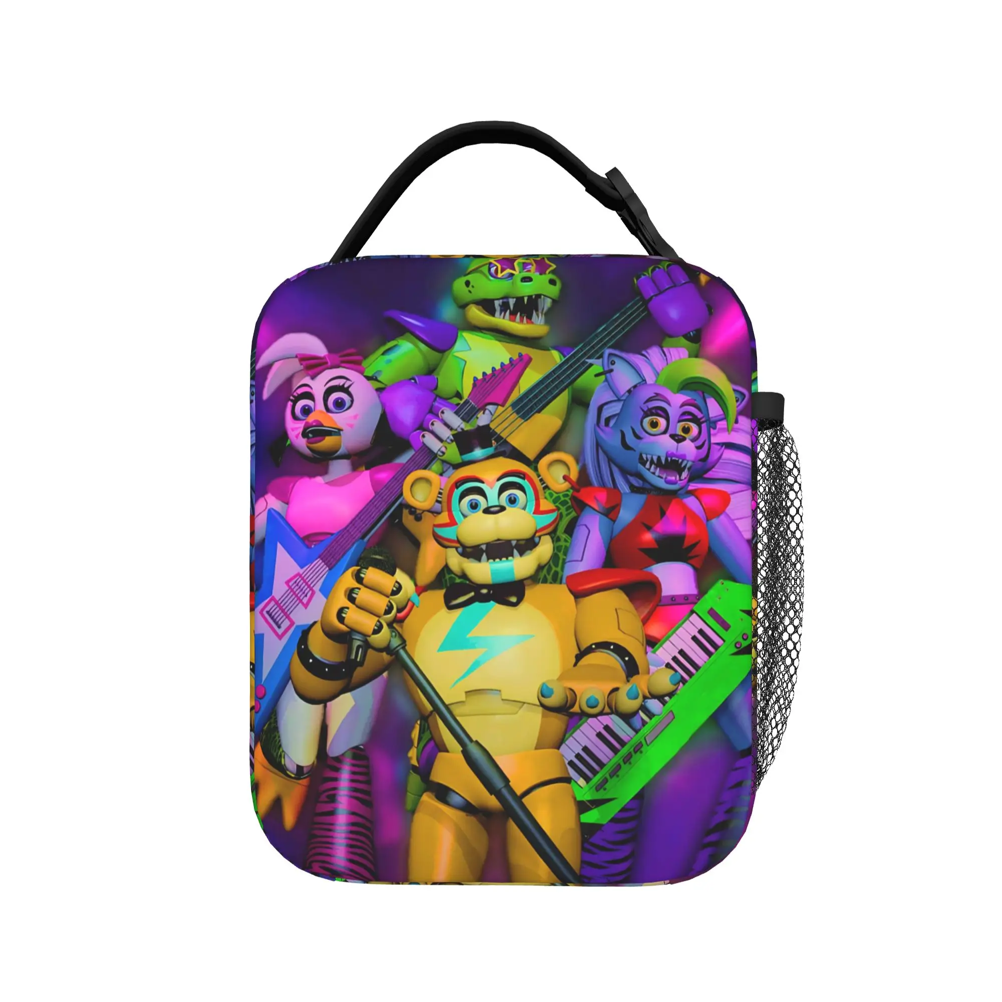 FNAF At Freddys Thermoisolierte Lunchtasche für die Schule, tragbare Cartoon-Lebensmitteltasche, Thermo-Kühlbox, Lunchboxen – Detail 2