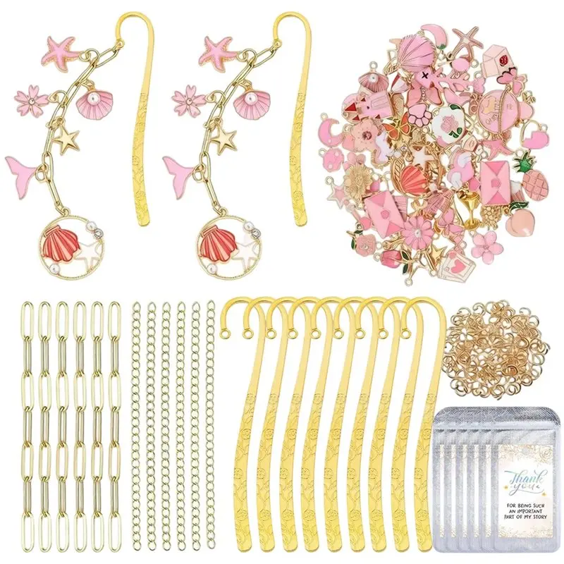 AT82-DIY Bookmark Making Kit Bookmark Craft Accessory Set Handmade Reading Bookmark DIY Kit