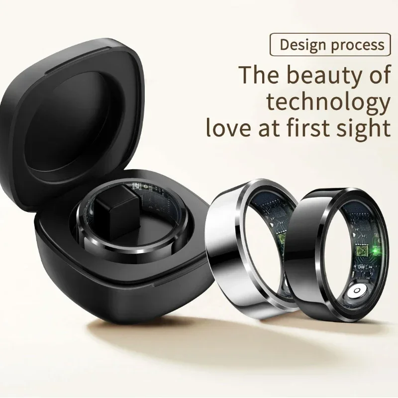 New R6 Smart Ring Health Monitor Men's Thermometer Blood Pressure Heart Rate Sleep Monitor IP68 Waterproof IOS Android