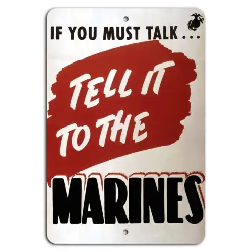 Diga o que pensa: Conte para os Marines - Placa de Parede Ousada - Alumínio
