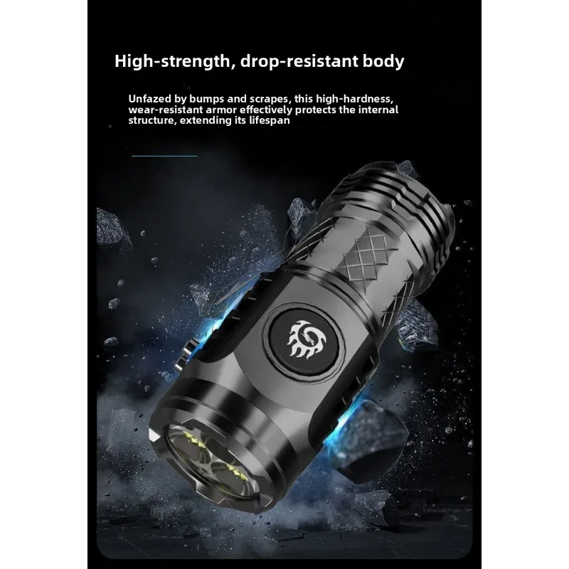 Flashlight Portable Outdoor Rechargeable Mountaineering Household Trend Multifunctional Light